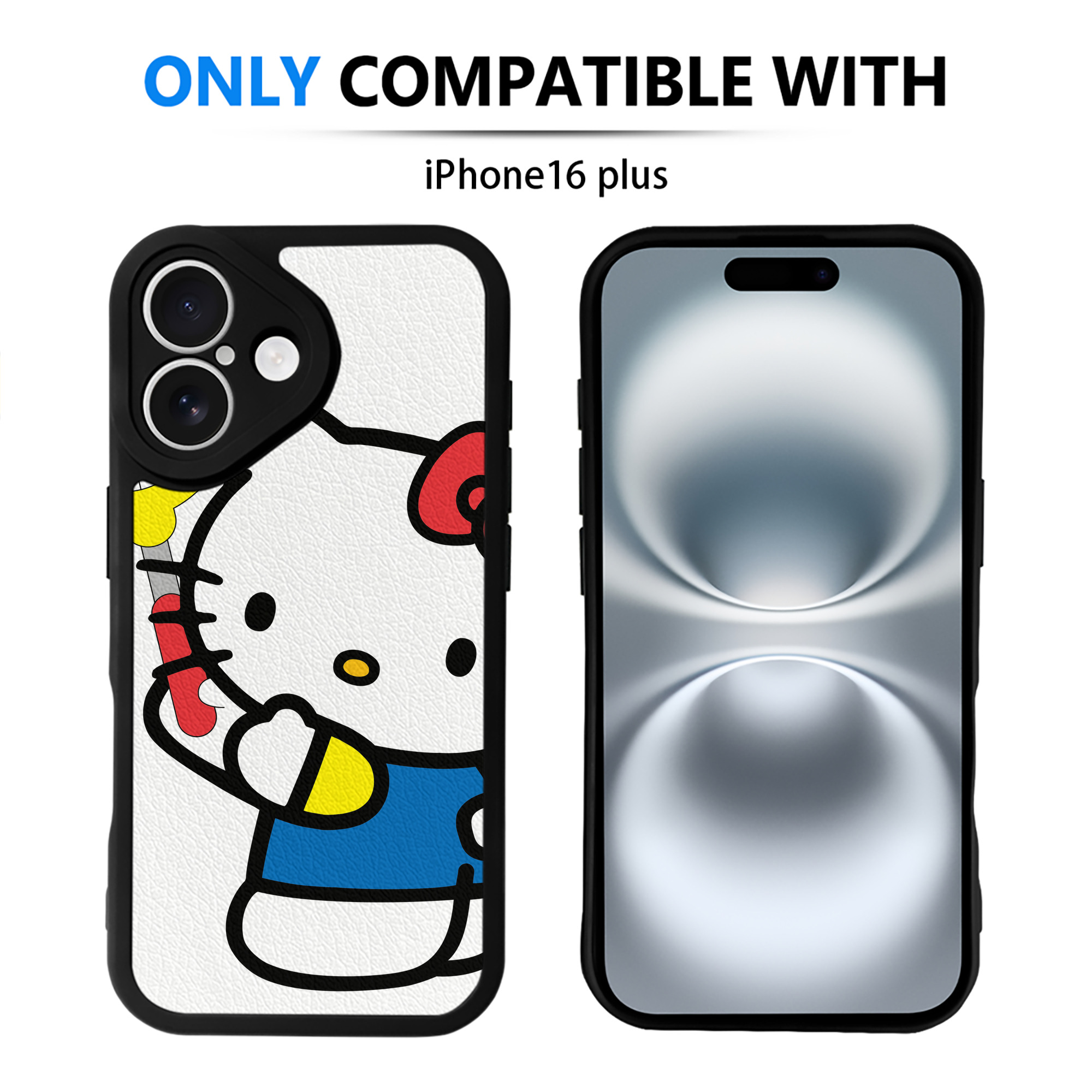（画像用） Hello Kitty ハローキティ 【iPhone 16シリーズ対応】シリコンスマホケース（レザー調） 材質：シリコン